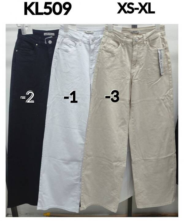 Spodnie damskie jeansy Roz XS-XL, 1 Kolor Paczka 10 szt